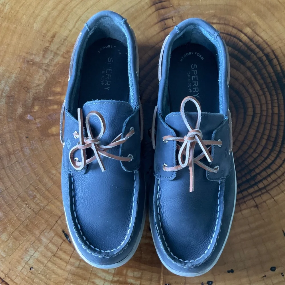 Sperry Cup ll Boat shoes dark gray blue Big Boys 6.5
